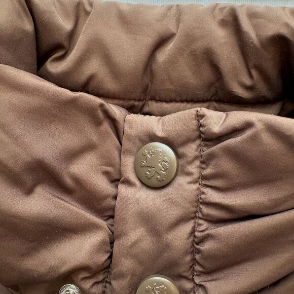 Tommy Jeans Vintage Brown Padded Vest Faux Fur Hood Removable Size S - Picture 13 of 15